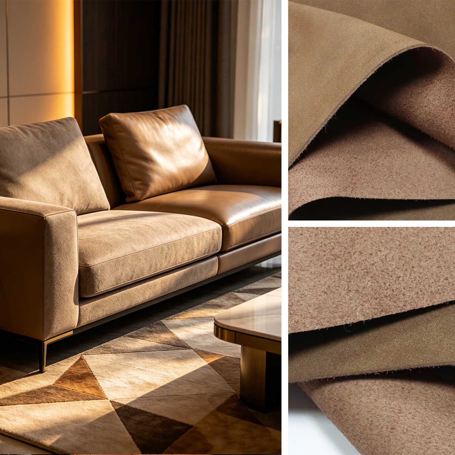 Applicering av PU / PVC-läder för möbelsoffor