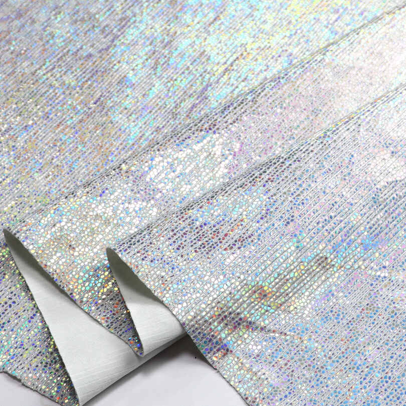 Metallic Crackle Iridescent Skor Väskor PU konstlädertyg